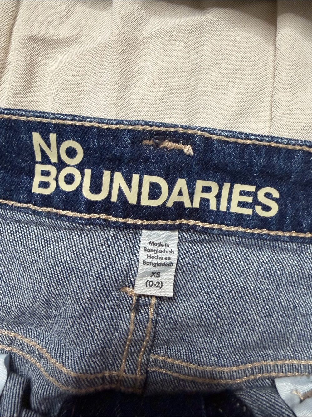 No Boundaries Blue Denim Mini Skirt with Front Patch Pockets - Picture 3 of 3